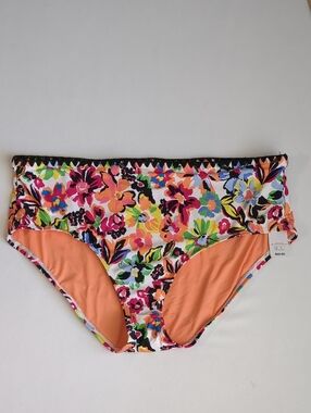 Anne Cole Sun Blossom Bikini Swim Bottom Sz Xl